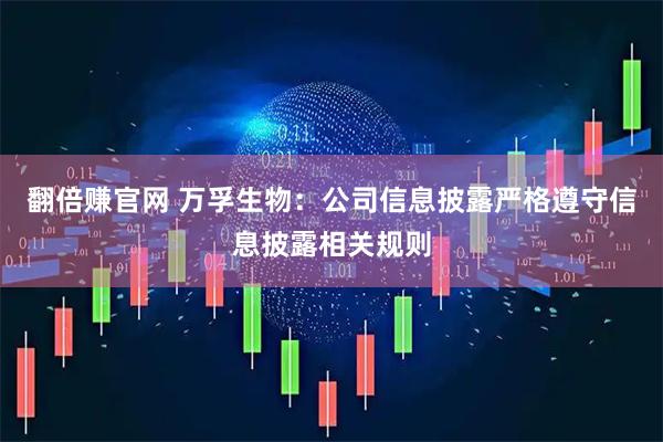 翻倍赚官网 万孚生物：公司信息披露严格遵守信息披露相关规则