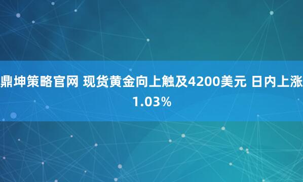 鼎坤策略官网 现货黄金向上触及4200美元 日内上涨1.03%